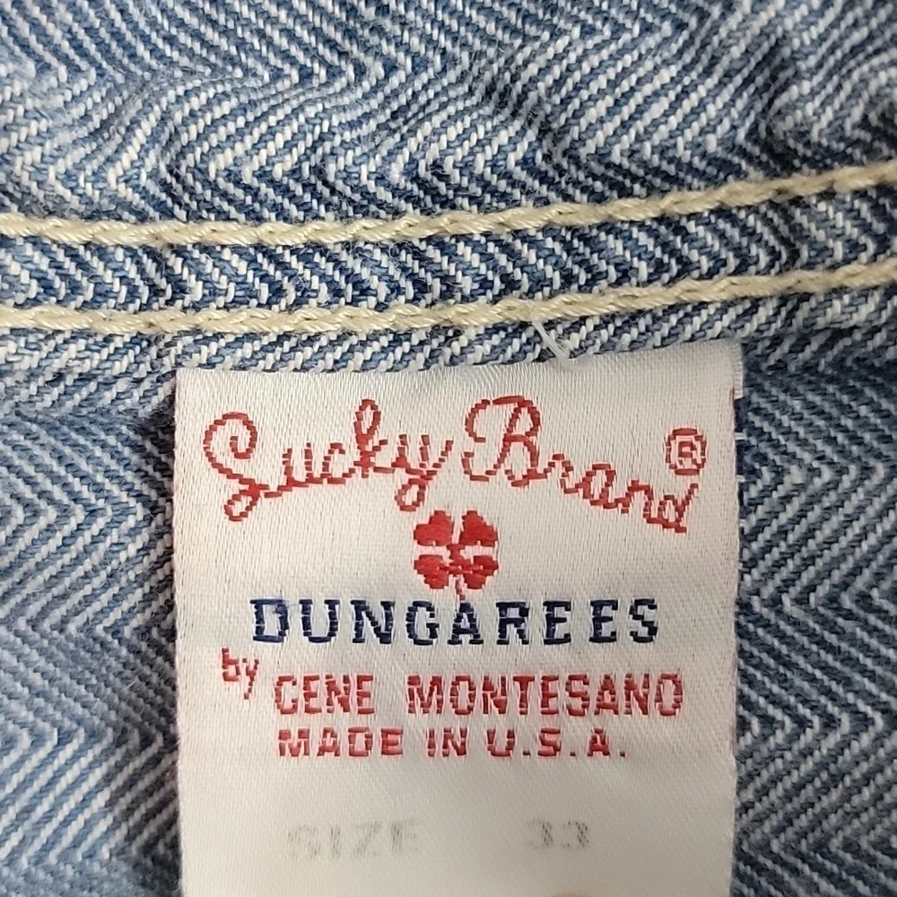 Lucky Brand Mens Carpenter Style Denim Jean Shorts Made in the USA Light Wash 33